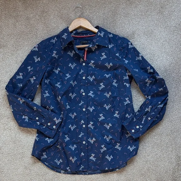Talbots Christmas holiday button down - Picture 2 of 6